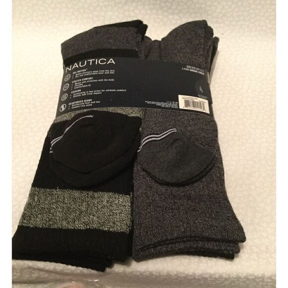 NAUTICA Mens 5 Pr Casual Crew Socks 10-1 - Picture 2 of 5